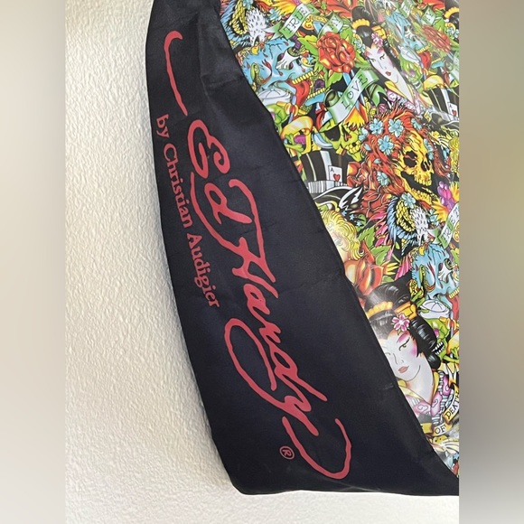 Ed Hardy by Christian Audigier Geisha True to My Love Skulls Tattoo Large Bag - Picture 6 of 16